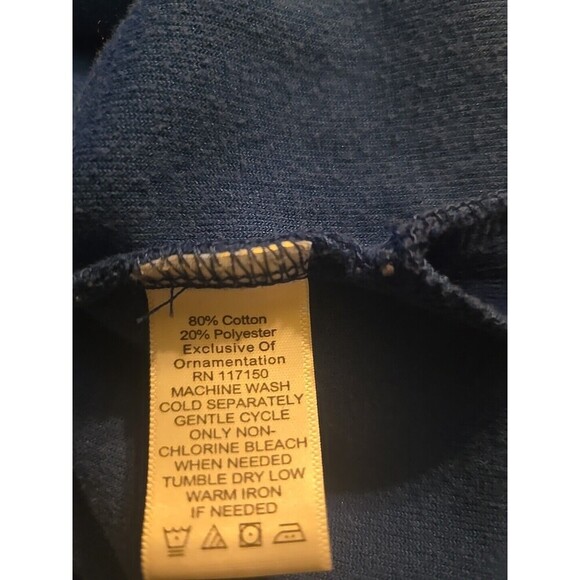 Quaker Factory‎ Blue Velour Medium Pullover Boho Lagen Look Career Jersey - Picture 6 of 6